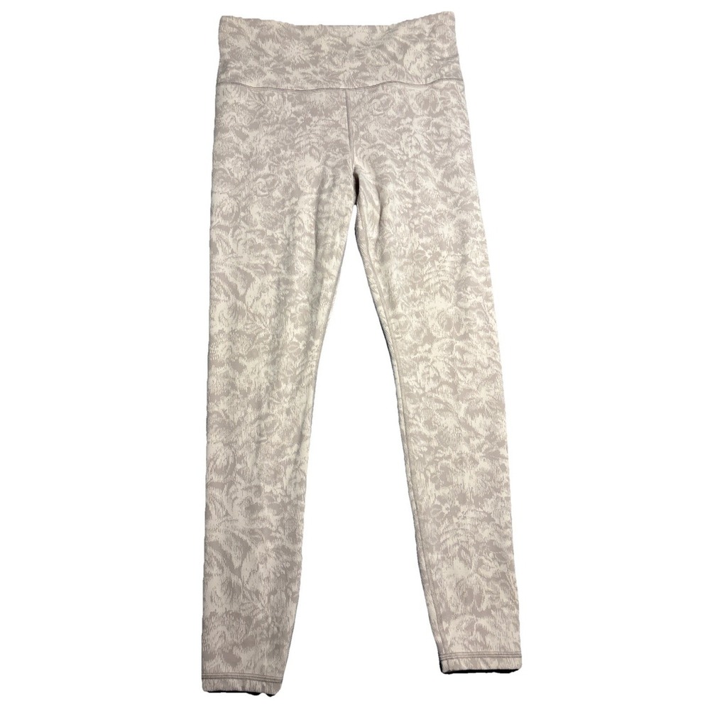Athleta Elation Textured Tight Women's Beige Excellent Floral Jacquard Large